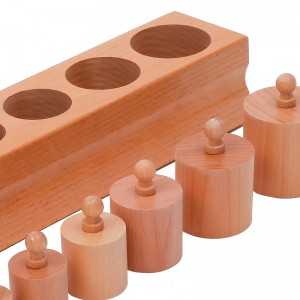Bloki cylindrów z gałką Montessori