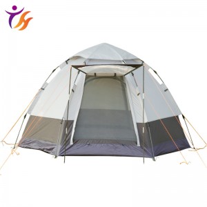Household hexagonal automatic rainproof camping tent