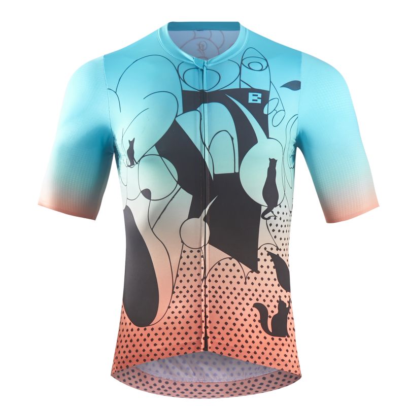 Custom-fietsshirt met korte mouwen Picasso's Cat voor heren