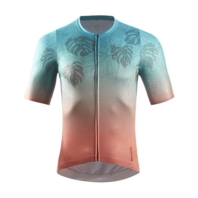 Camisa de ciclismo masculina Rainforest manga curta personalizada