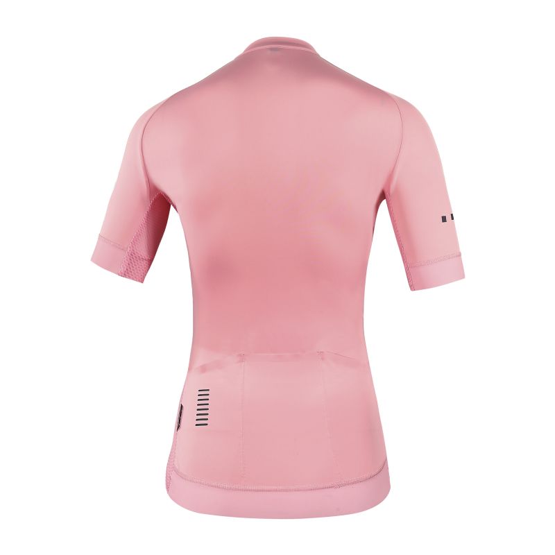 Sieviešu koši rozā pielāgots riteņbraukšanas krekls ar īsām piedurknēm