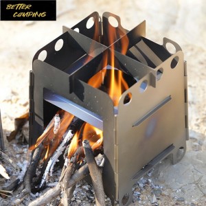 Mini estufa de camping plegable de titanio BC