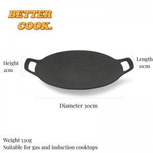 BC Stovetop Indoor BBQ Non-Stick Grill Pan dengan, Bebas PFOA, Made in China