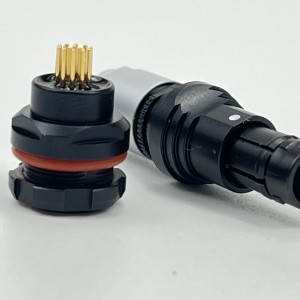 IP 68 vattentät 3-kodande metall 360 graders EMC-skärmning push pull cirkulär kontakt U-serien
