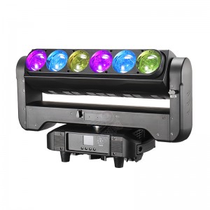 660B-Double face moving head 6x60w RGBW Led wash zoom with strobe bar lights
