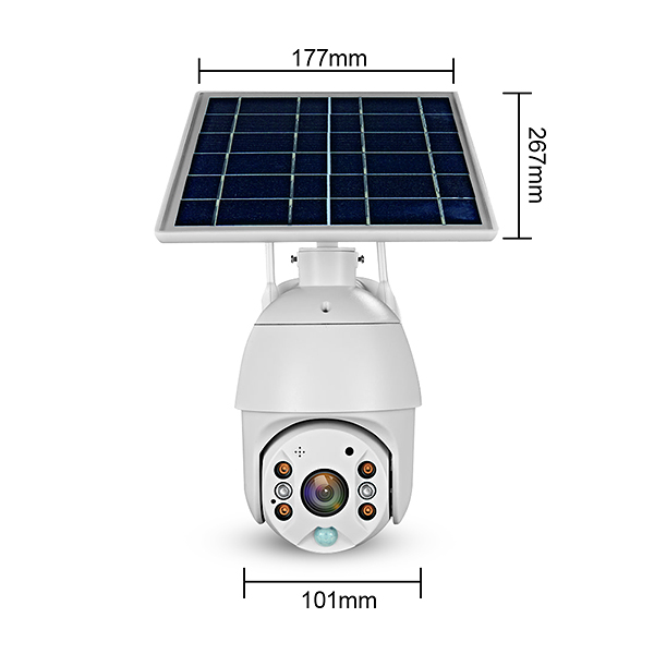 Carte SIM 4G de caméra de sécurité Wifi à énergie solaire extérieure sans fil innovante unique PTZ