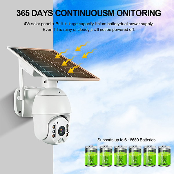 Unique Innovative PTZ Wireless Outdoor Solar Powered Wifi Security Battery Camera 4G SIM card