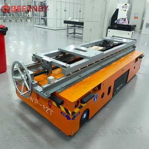 Carro de transferência dirigível da indústria de baterias de lítio 12T