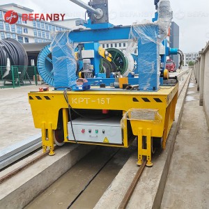 ໂຮງງານຜະລິດເຫຼັກກ້າທີ່ກໍາຫນົດເອງໃຊ້ Tow Cable Powered Rail Transfer Cart