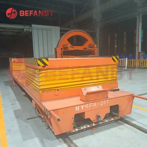 Carrinho de transferência de trilho de placa de aço para fabricação de 20 toneladas