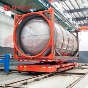 Chariot de transfert de rail de table élévatrice à ciseaux de transport de tuyaux d'entrepôt en Chine
