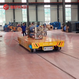 Carro de transferencia de carril de batería de 25 toneladas para planta de moldes