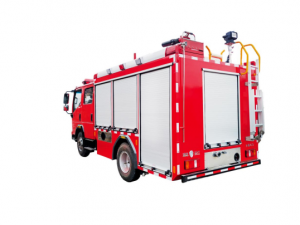 Fábrica de motores de bombeiros vermellos que venden camión de bombeiros de tanque de auga HOWO 4T de calidade