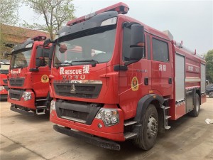 Camión de bombeiros de escuma de auga de camión de loita contra incendios en po seco de 12 toneladas