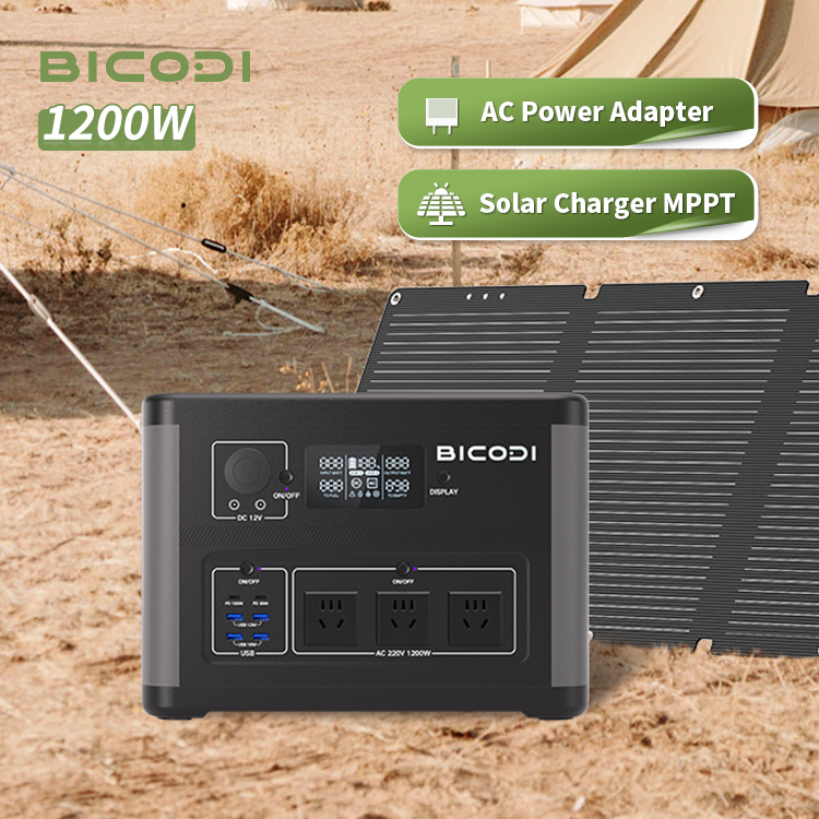 Power Bank kućanska solarna svjetla za vanjska prijenosna elektrana 1200wh za hitne slučajeve s baterijom