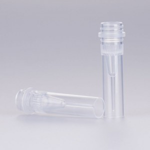 0,5 ml Polypropylen gennemsigtigt reagensglas Mikroskruelågrør med skruelåg