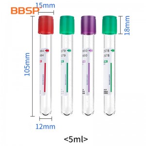 Visokokakovostna medicinska vijolična steklena PET vakuumska EDTA K2 K3 cev za odvzem krvi za bolnišnico