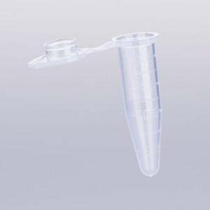 Tubo de microcentrífuga de plástico transparente de 1,5 ml de pie para uno mismo de laboratorio