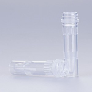 Gennemsigtigt 1,5 ml konisk reagensglas sterilt mikrorør med skruelåg