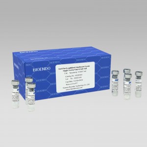 Jediný test lyofilizovaného ambocytového lyzátu gelové sraženiny v lahvičce