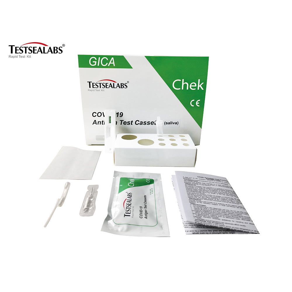 TestSalabs Covid-19 Antigen antigen အလျင်အမြန်စမ်းသပ် Cassette (Saliva)