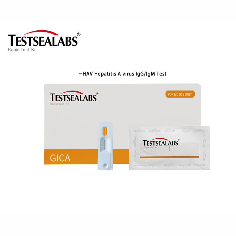 Testsealabs HAV IgG/IgM Rapid Test Kit (Tuta sango/serumo/plasmo)