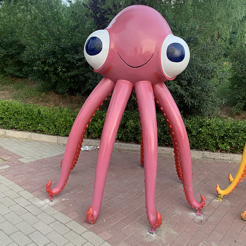 Sab nraum zoov kho kom zoo nkauj simulation ntawm marine kab mob octopus fiberglass duab puab
