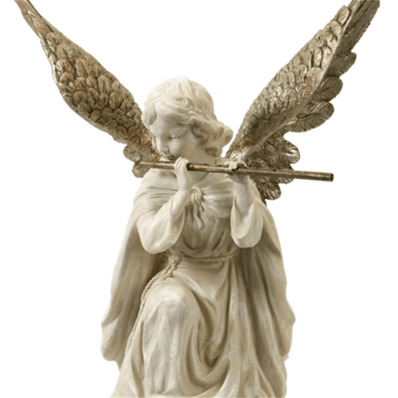 Carved Western Angel with wings Marble sculpture
