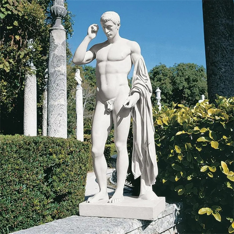 Levensgrote decoratieve westerse figuur marmeren sculptuur
