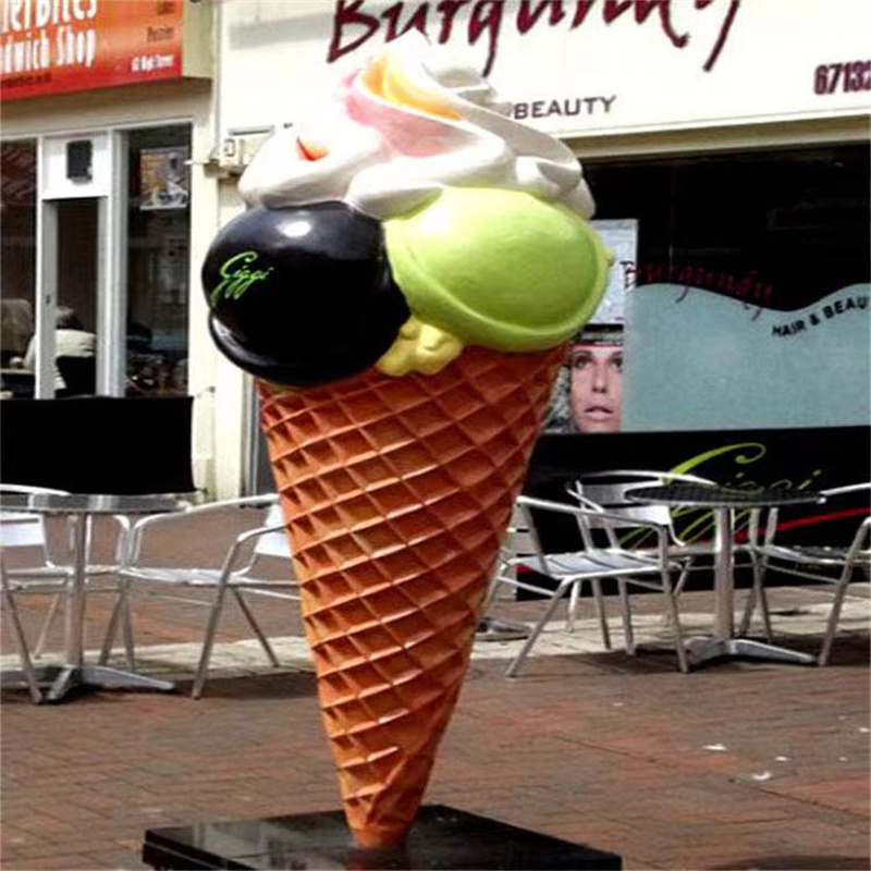 Sweet Cute Decorative Ice Cream Fiberglass Sculpture សម្រាប់ហាង
