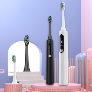 អេក្រង់ LCD Sonic Smart Adult Electric Toothbrush ជាមួយនឹងរបៀប DIY