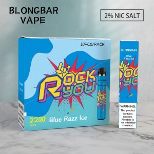 Միանգամյա օգտագործման Vape Գրիչ BLONGBAR 2200 Puffs Bar Electronic Cigarettes Vape Pod 950mAh Battery Vaporizer Vape