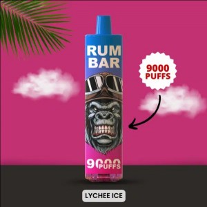 RUM BAR 9000 Puffs Jednorazová elektronická cigareta Vape Pod nabíjateľná RGB jednorazová