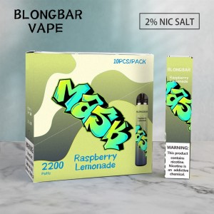 ሊጣል የሚችል Vape Pen BLONGBAR 2200 Puffs Bar ኤሌክትሮኒክ ሲጋራዎች Vape Pod 950mAh የባትሪ ተን ቫፕ