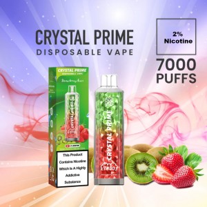 Crystal Prime Bar yang Disesuaikan 7000 Puff Vape Sekali Pakai 2% Nikotin Batangan Rokok E Isi Ulang