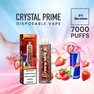 Ыңгайлаштырылган Crystal Prime Bar 7000 Puffs бир жолу колдонулуучу Vape 2% никотин менен заряддалуучу E Cigaret Puff Bar