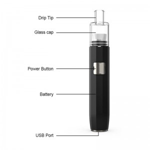 Originální sada krabičky na voskový vaporizér Elektrická vodná dýmka E-Rig Wax Pipe s 500mAh baterií napájenými elektrickými dab Rigs pro CBD olej, kouřový olej