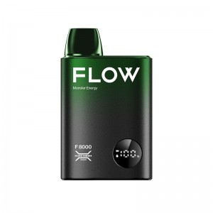 Flow 8000 Puffs Disposable Vape 5% นิโคตินตาข่ายคอยล์บุหรี่อิเล็กทรอนิกส์พร้อมหน้าจอแสดงผล
