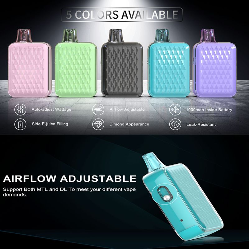 GNT Bayco Nano cigarrillo electrónico recargable E-líquido recargable flujo de aire ajustable Vape Pod Kit dispositivo