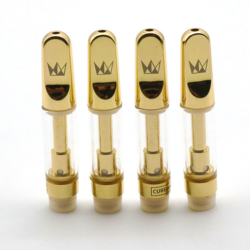 West Coast Cure Empty Vape Pen Cartridges forstøver 0,8 ml 1,0 ml Golden Ceramic Glass 510 Trådolje forstøver E Sigaretter CurePen Carts