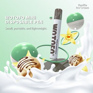 Навъи фурӯши Wotofo Mini Vape Pen 600 Puffs Bar сигорҳои электронии якдафъаина бо 2% ё 5% намаки никотин бухор мешаванд