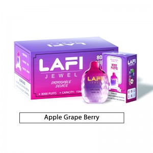 Apple Grape Berry Lafi Jewel 8000 Puff Bar Erabilerazko Vape Gailua Zigarro elektroniko kargagarria