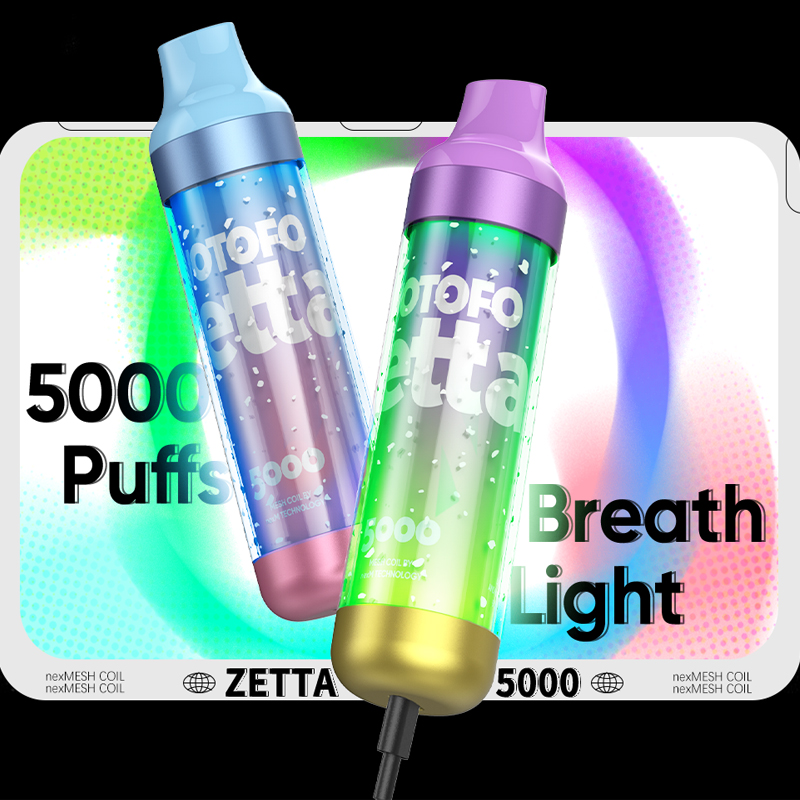 2023 Peann vape cuidhteasach ùr as fheàrr 5000puffs 13ml RGB Flash LED Vape Glow E Cigarette Vaporizer Slàn-reic