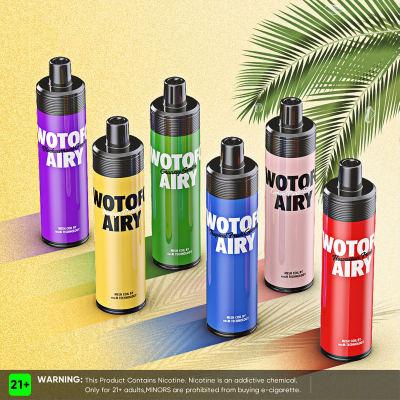 Uusi kertakäyttöinen E-savuke Wotofo Airy Vape Pen Ladattava 12ml E-juice 850 mAh Akku 2% 5% Nikotiinisuolaa höyrystinkynä