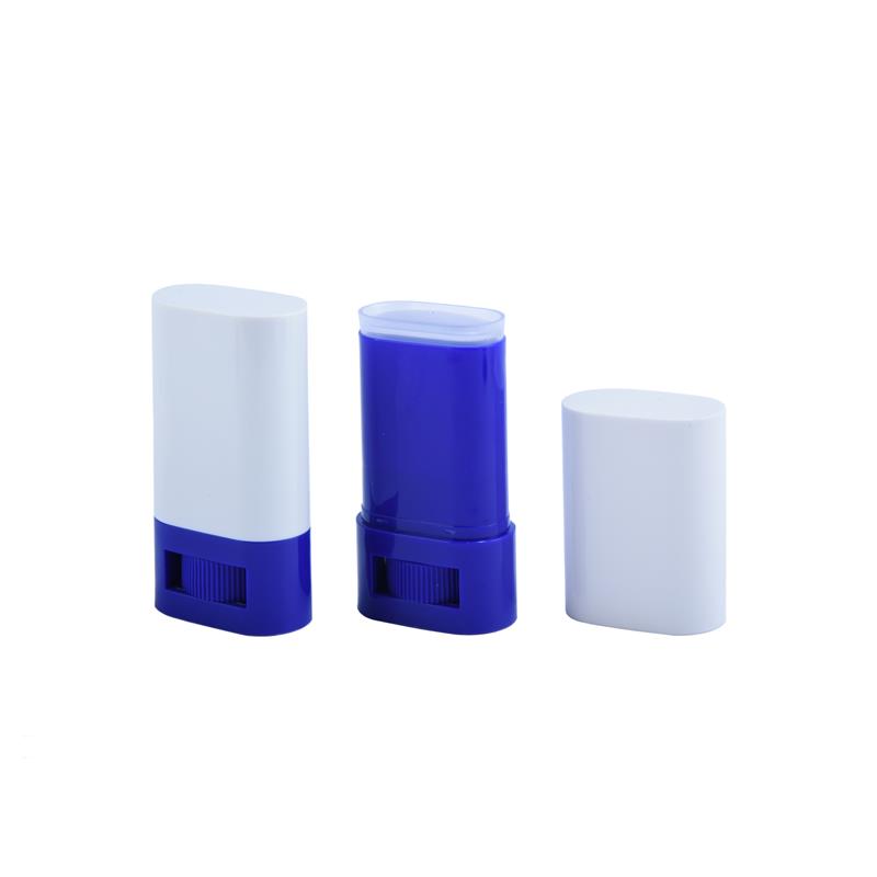 rolo azul branco em tubo de desodorante oval (tampa plana)