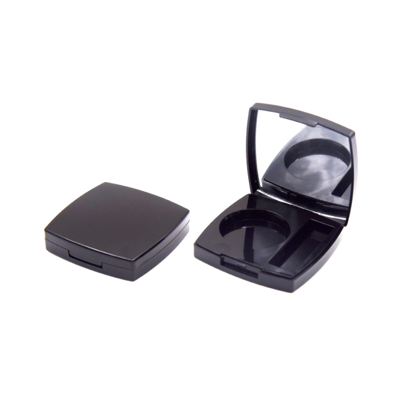 38,5 mm makiažo skaistalų paletės dėklas, kompaktiškas kvadratinis dėklas su šepetėliu