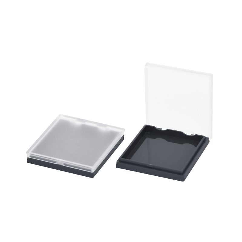 53 mm vierkante zwarte poeder oogschaduwcontainer met compacte behuizing en matte dop