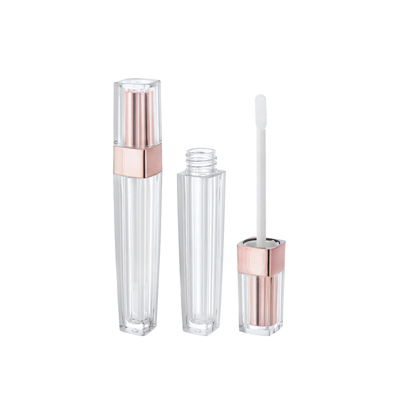 Luxury square clear rose gold lip gloss tube 5ml liquid lipstick tube