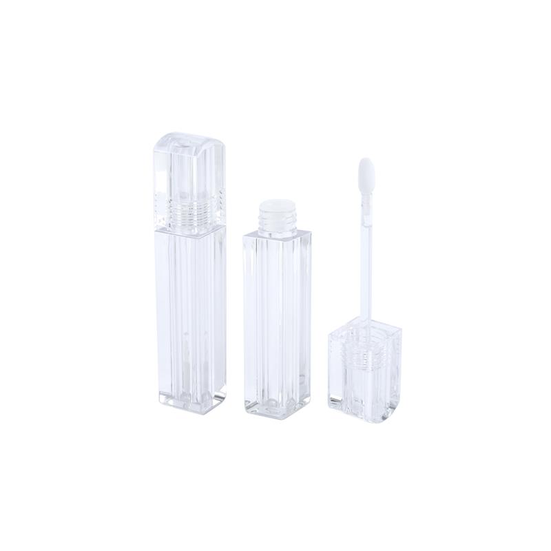 tubos de brillo de labios baleiros de plástico transparente (superior circular)