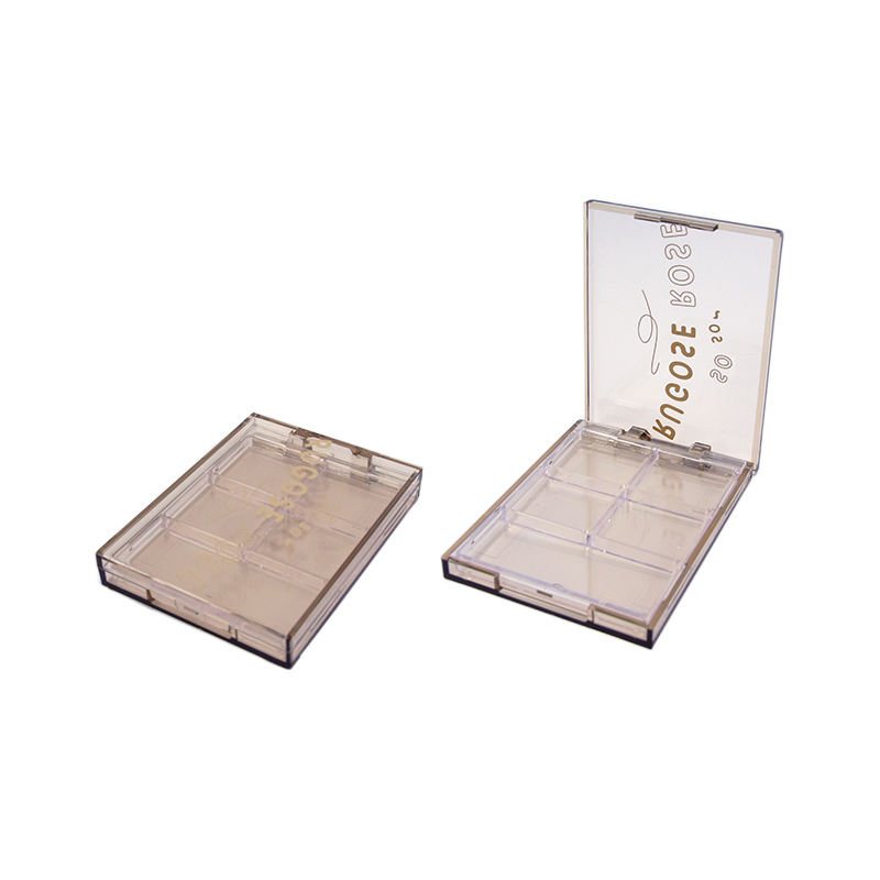 semi transparent eyeshadow plastic case 5 grids rectangle clamshell